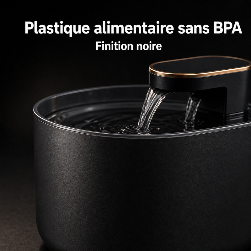 Matériaux sains — Fontaine à eau à écoulement doux noir — 3 L
