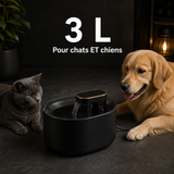 Format et capacité — Fontaine à eau à écoulement doux noir — 3 L