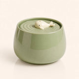 Fontaine à eau en céramique vert baleine pour chat - 1,3L