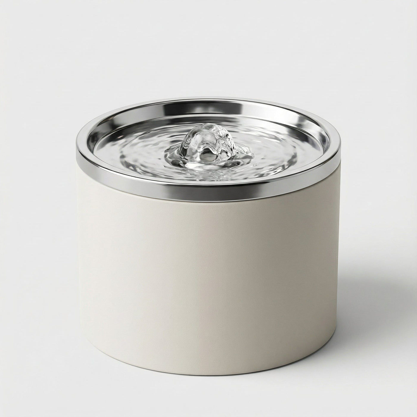 Fontaine à eau en céramique blanche et argenté pour chat – 1 L