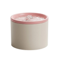 Fontaine à eau en céramique blanche et rose pour chat - 1 L