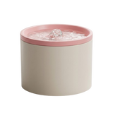 Fontaine à eau en céramique blanche et rose pour chat - 1 L
