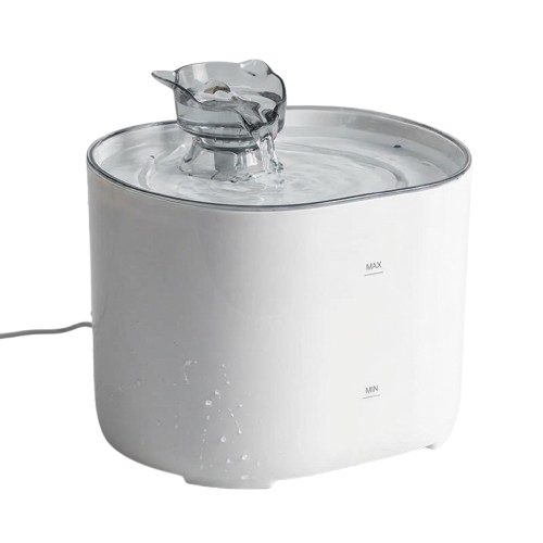 Fontaine à eau compacte blanche pour chat 2,2L