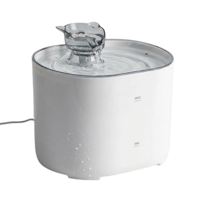 Fontaine à eau compacte blanche pour chat 2,2L