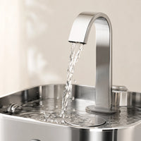 Fontaine inox bec robinet arche carrée 2,2 L - filet d'eau en marche