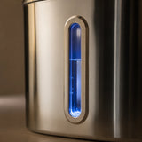Fontaine inox bec robinet arche carrée 2,2 L - hublot LED niveau d'eau