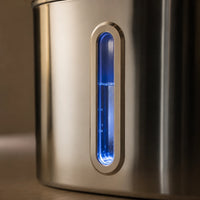Fontaine inox bec robinet arche carrée 2,2 L - hublot LED niveau d'eau