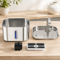 Fontaine inox bec robinet arche carrée 2,2 L - entretien facile, démontée