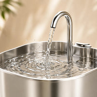 Fontaine inox bec robinet carré 2,2 L - filet d'eau en marche