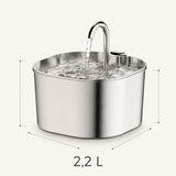Fontaine inox bec robinet carré 2,2 L - dimensions et contenance 2,2 L