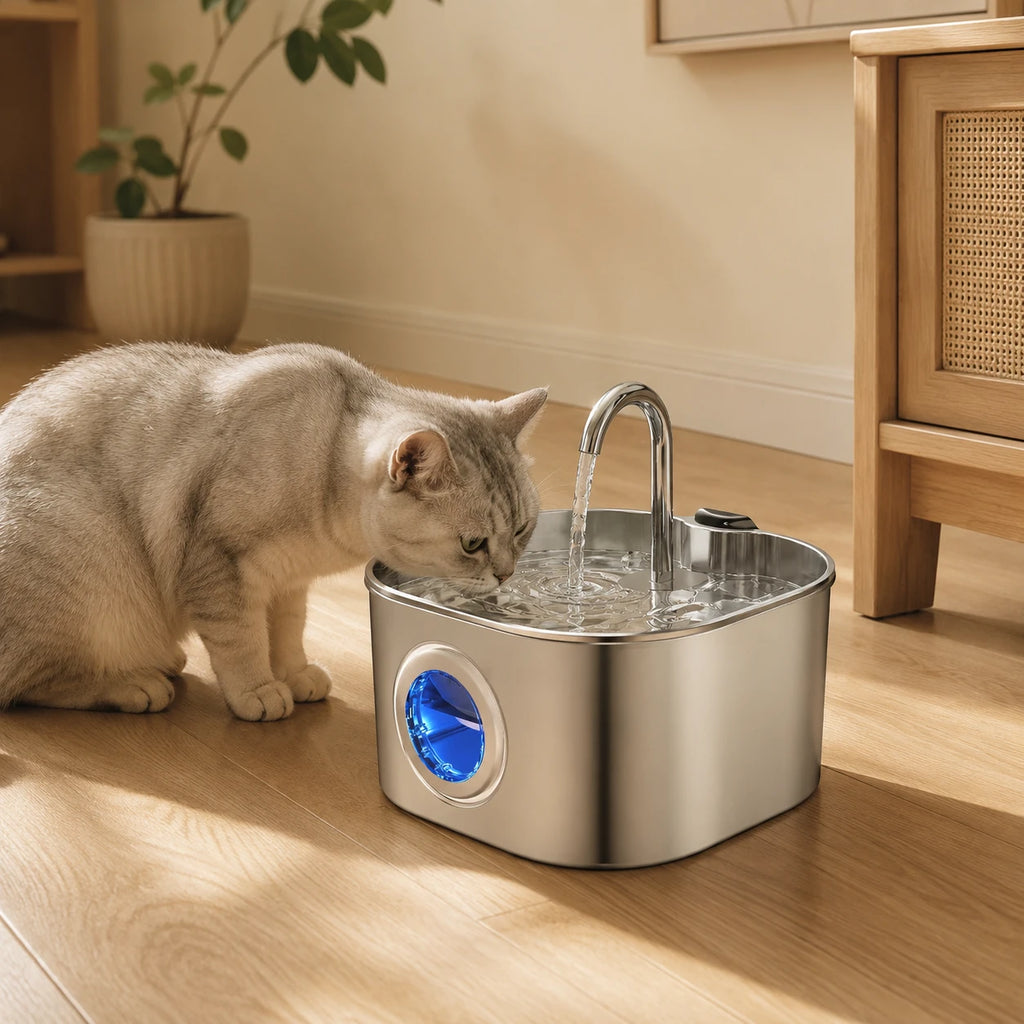 Fontaine inox bec robinet à hublot LED 2,2 L - en situation dans un intérieur
