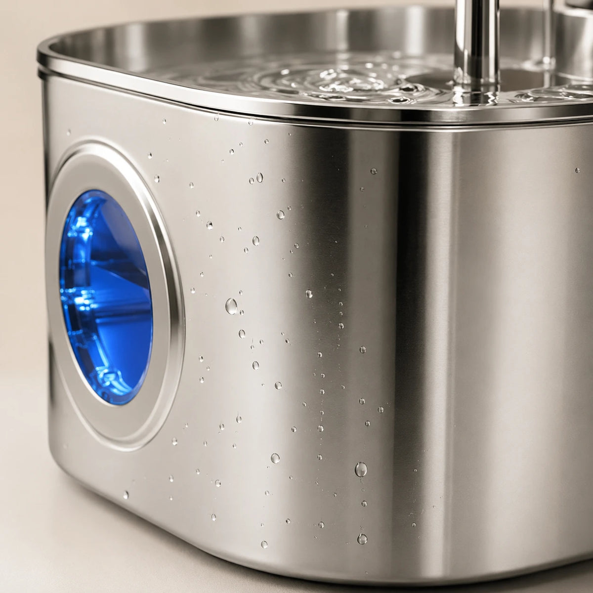 Fontaine inox bec robinet à hublot LED 2,2 L - acier inoxydable 304