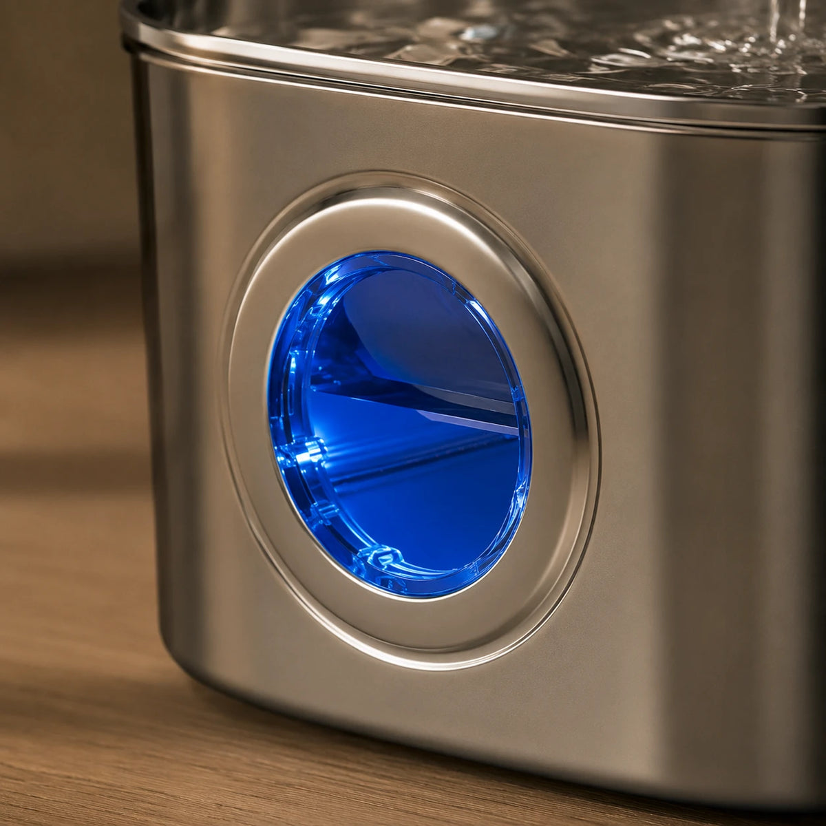 Fontaine inox bec robinet à hublot LED 2,2 L - hublot LED niveau d'eau