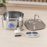 Fontaine inox bec robinet à hublot LED 2,2 L - entretien facile, démontée