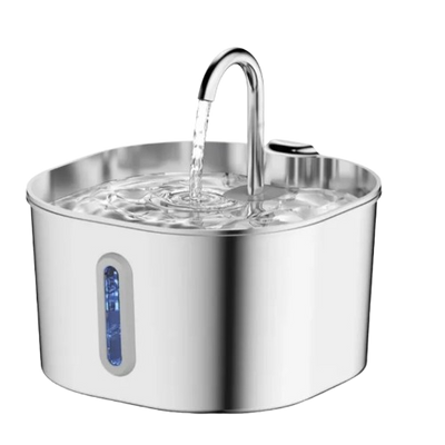 Fontaine à eau inox bec robinet pour chat 2,2L