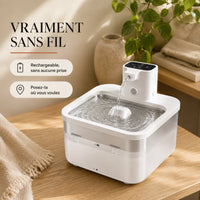 Fontaine inox blanche DownyPaws sans fil à batterie rechargeable