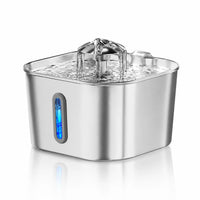 Fontaine inox cascade fleur à hublot LED 2,2 L - vue principale
