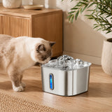 Fontaine inox cascade fleur à hublot LED 2,2 L - en situation dans un intérieur