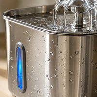 Fontaine inox cascade fleur à hublot LED 2,2 L - acier inoxydable 304