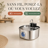 Fontaine à chat sans fil rechargeable FlowArc à poser partout