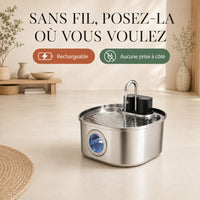 Fontaine à chat sans fil rechargeable FlowArc à poser partout