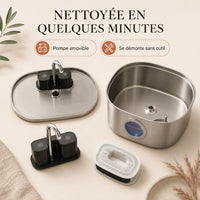 Fontaine FlowArc démontable à pompe amovible, nettoyage facile