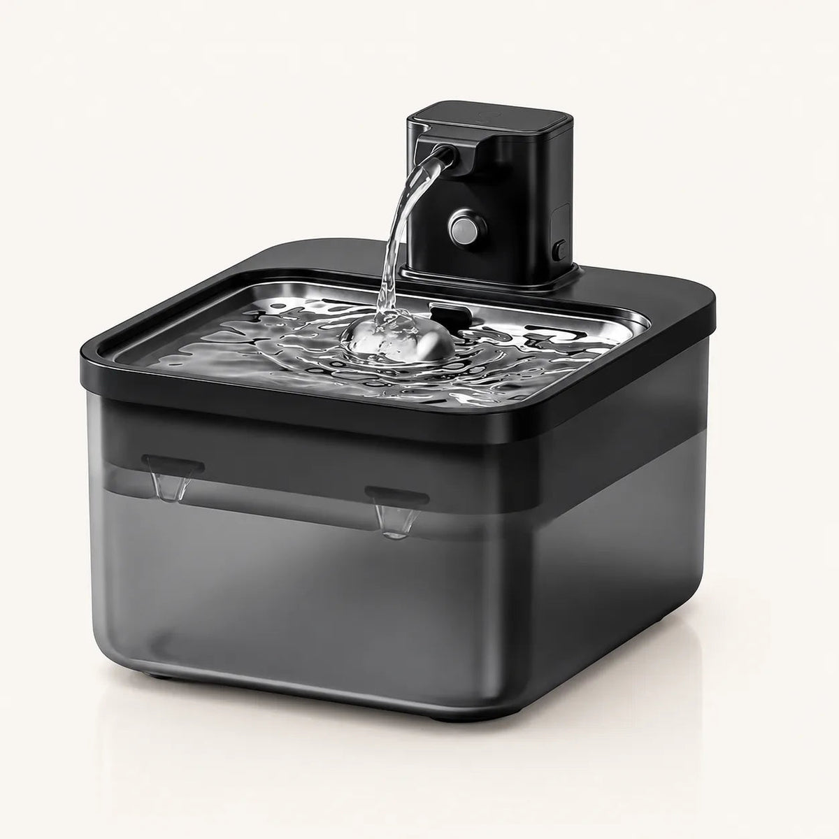 Fontaine à eau en inox noir DownyPaws — 2,5 L Image