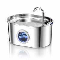 Fontaine inox ovale bec robinet à hublot LED 2,2 L - vue principale