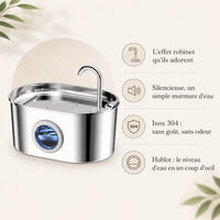 Fontaine inox ovale bec robinet à hublot LED 2,2 L - bénéfices