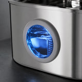 Fontaine inox ovale filet doux à hublot LED 2,2 L - hublot LED niveau d'eau