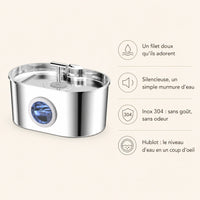 Fontaine inox ovale filet doux à hublot LED 2,2 L - bénéfices
