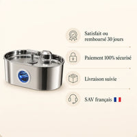 Fontaine inox ovale filet doux à hublot LED 2,2 L - garanties et SAV français