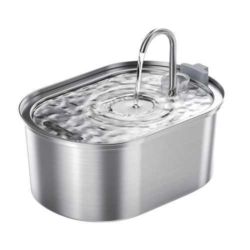 Fontaine à eau inox ovale pour chat 3,2L