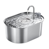 Fontaine à eau inox ovale pour chat 3,2L