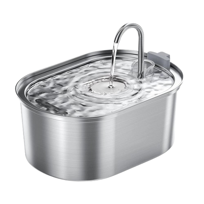 Fontaine à eau inox ovale pour chat 3,2L