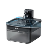 Fontaine à eau plastique noire DownyPaws 2,5L pour chat