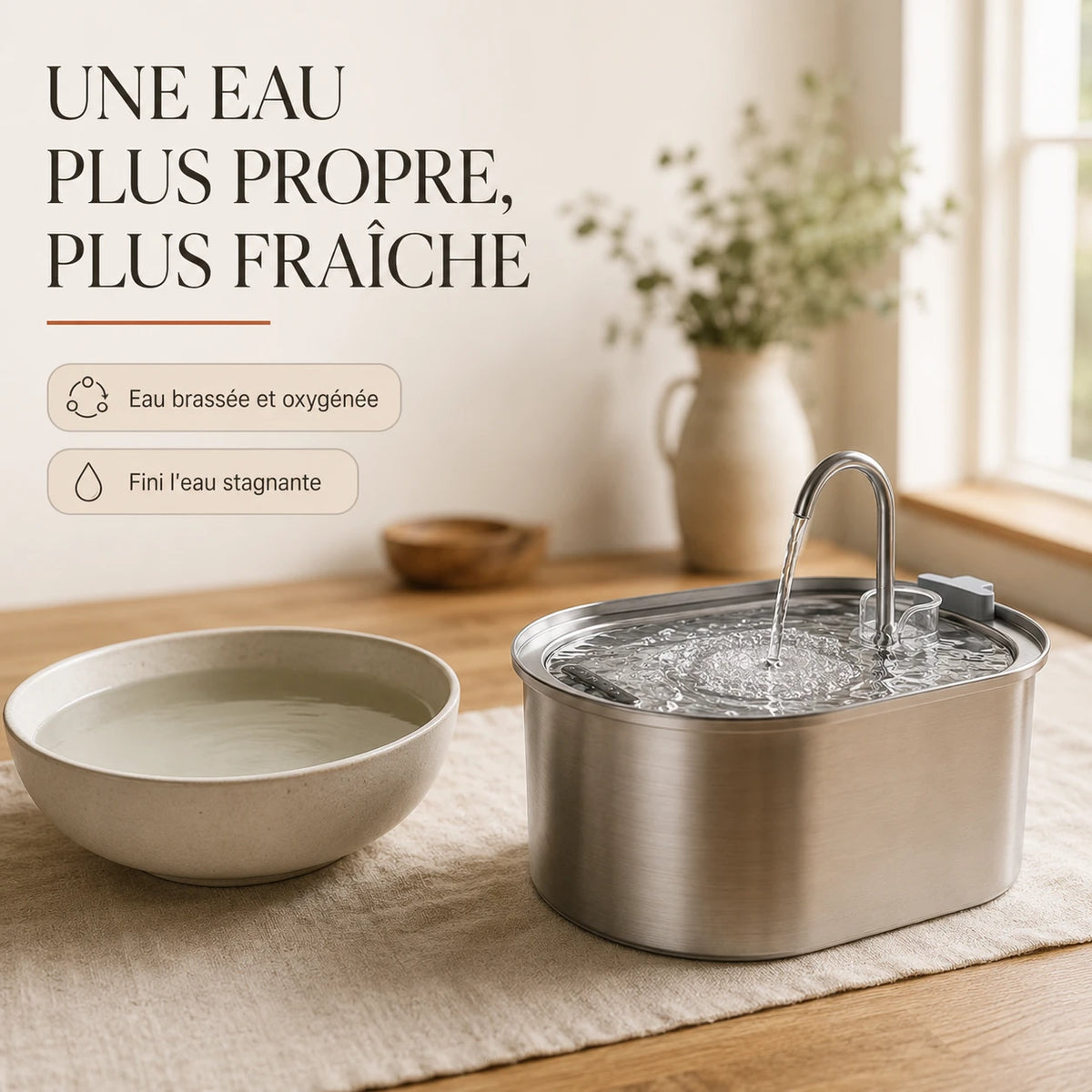 Une eau plus propre et plus fraîche, brassée et oxygénée