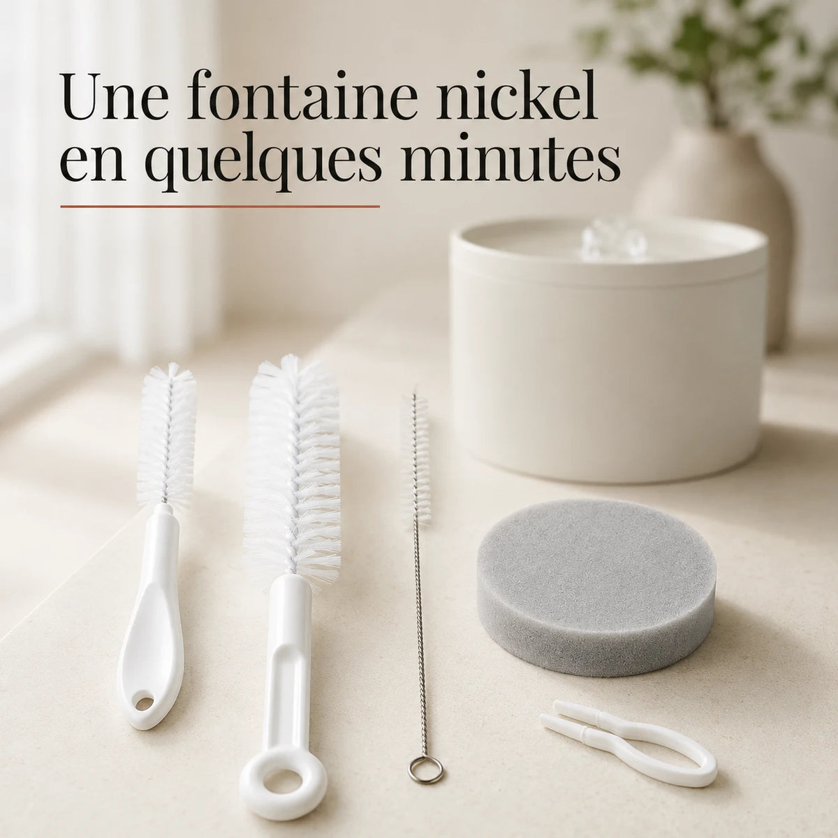 Kit de nettoyage fontaine a chat, une fontaine nickel en quelques minutes