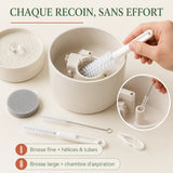 Brosses du kit pour atteindre chaque recoin de la fontaine