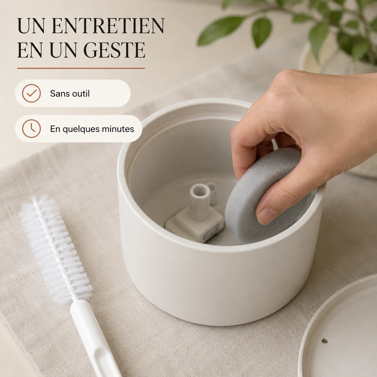 Nettoyage de la fontaine a chat avec le kit