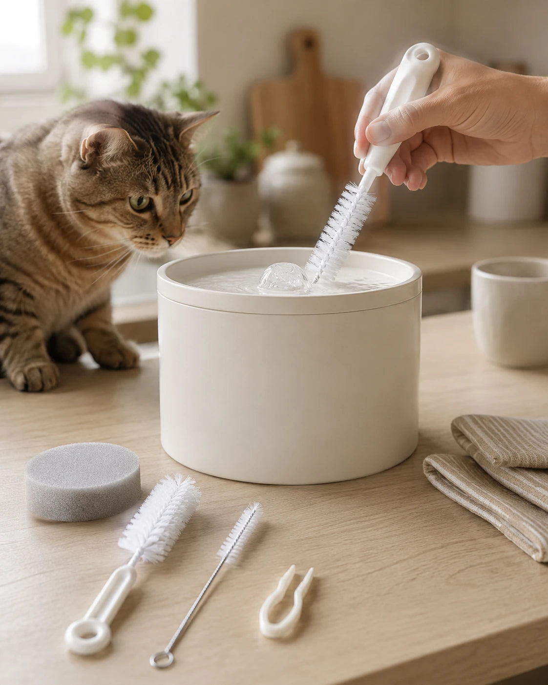 Kit de nettoyage fontaine a chat au quotidien