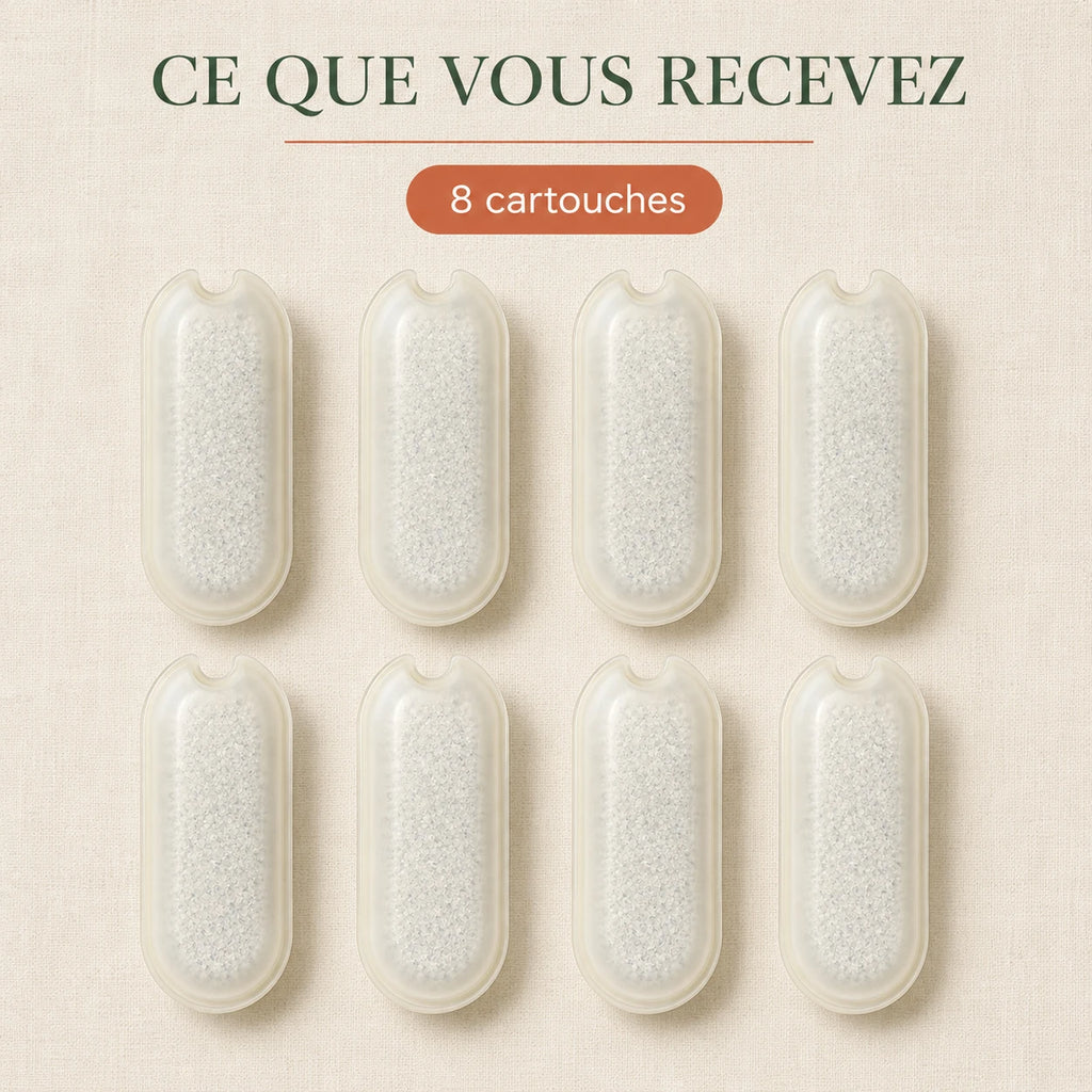 Contenu du pack de 8 cartouches filtres fontaine bec robinet 2,2 L