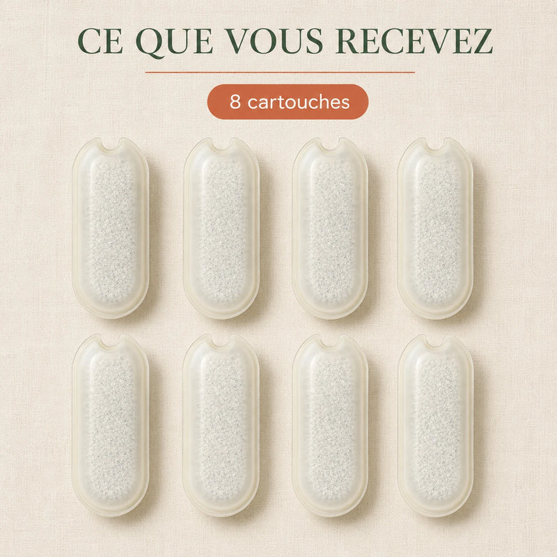 Contenu du pack de 8 cartouches filtres fontaine bec robinet 2,2 L