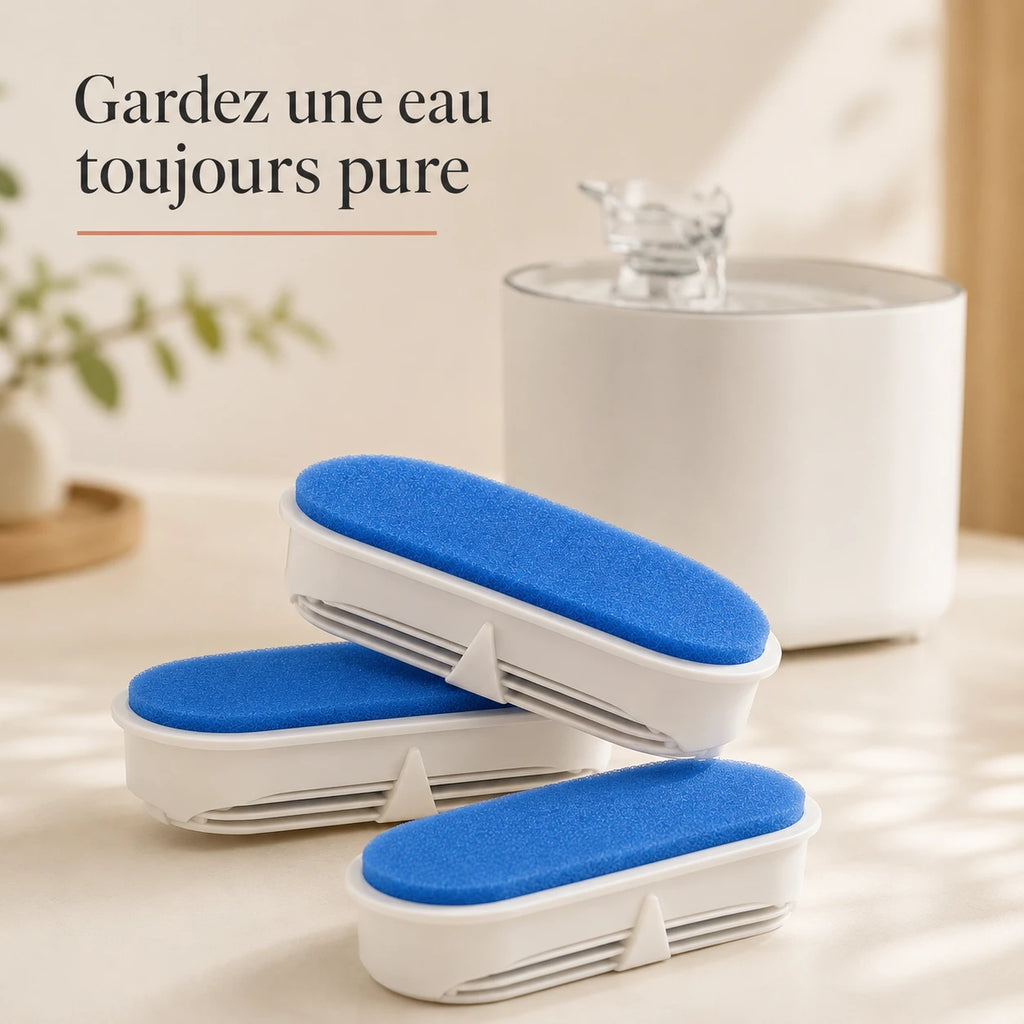 Filtres de rechange fontaine compacte 2,2 L pour chat, eau toujours pure