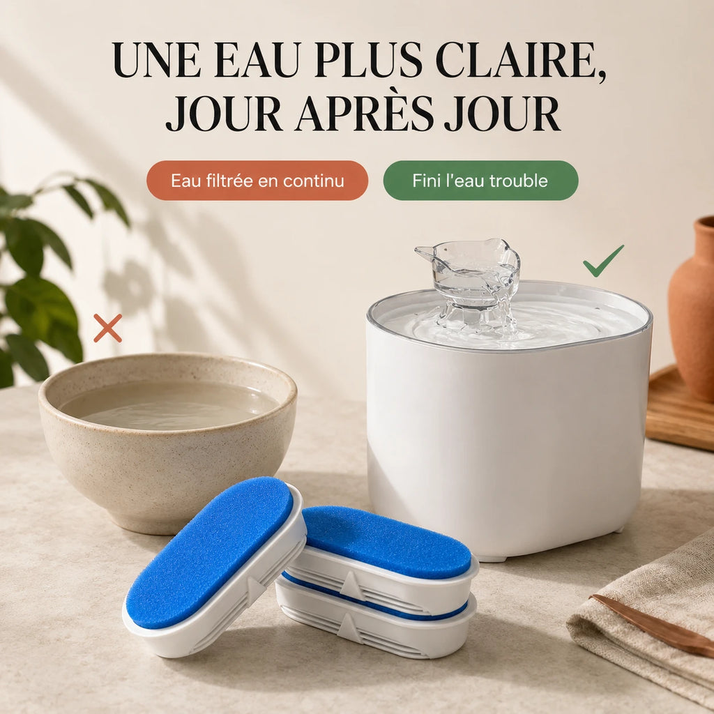 Eau plus claire avec les filtres de la fontaine compacte 2,2 L