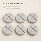 Contenu du pack de filtres fontaine ceramique 1 L, 6 12 ou 24 cartouches