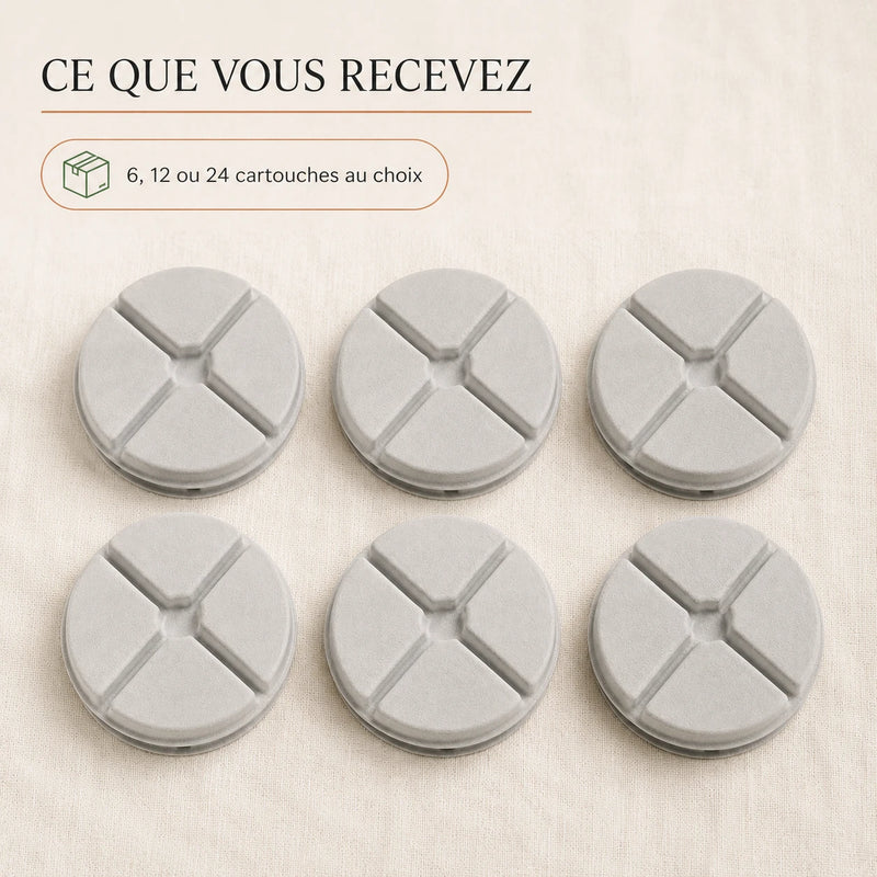 Contenu du pack de filtres fontaine ceramique 1 L, 6 12 ou 24 cartouches