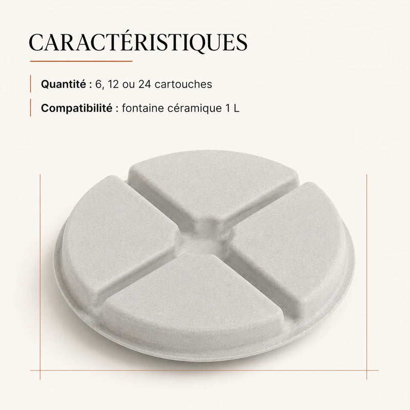 Caracteristiques des filtres fontaine ceramique 1 L