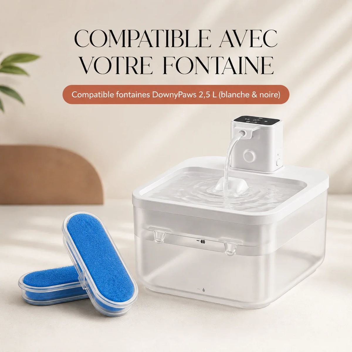 Filtres compatibles fontaines DownyPaws 2,5 L blanche et noire