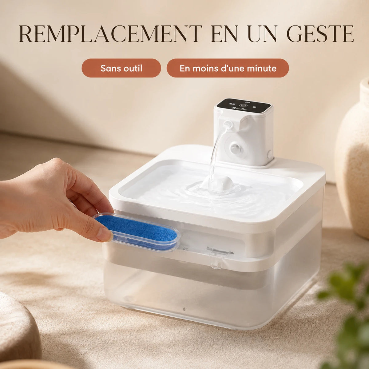 Remplacement du filtre dans la fontaine DownyPaws 2,5 L